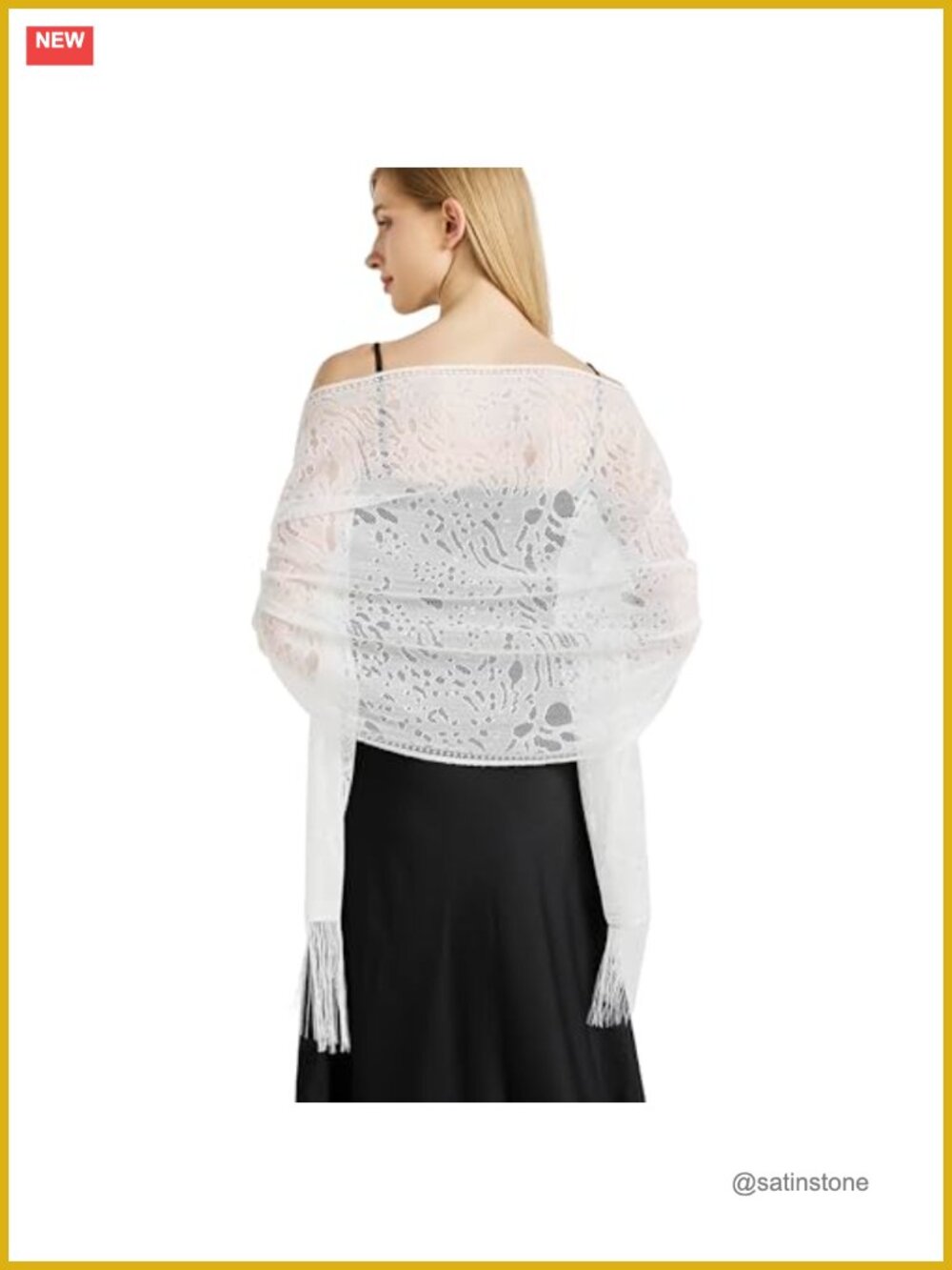 Lace Floral Shawl Wrap for Women Evening Formal Dress Wedding Bridal Scarf